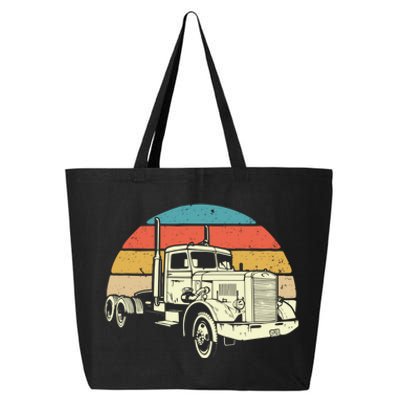 Retro Trucker Gift Big Rig Hauler Truck Driver Trucking Cool Gift 25L Jumbo Tote