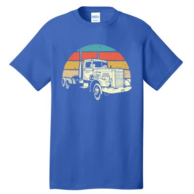 Retro Trucker Gift Big Rig Hauler Truck Driver Trucking Cool Gift Tall T-Shirt