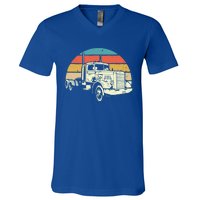 Retro Trucker Gift Big Rig Hauler Truck Driver Trucking Cool Gift V-Neck T-Shirt