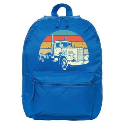 Retro Trucker Gift Big Rig Hauler Truck Driver Trucking Cool Gift 16 in Basic Backpack