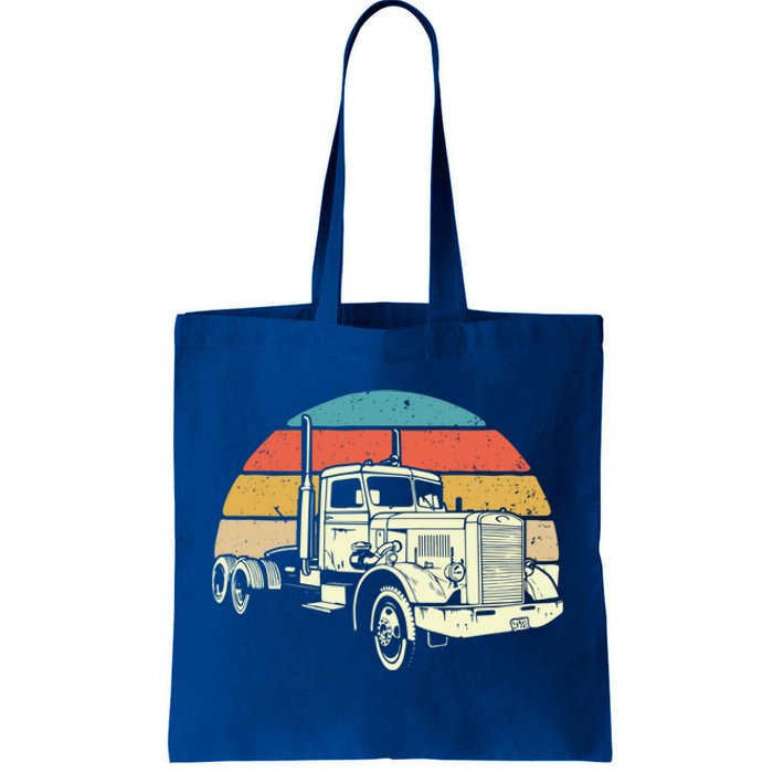 Retro Trucker Gift Big Rig Hauler Truck Driver Trucking Cool Gift Tote Bag