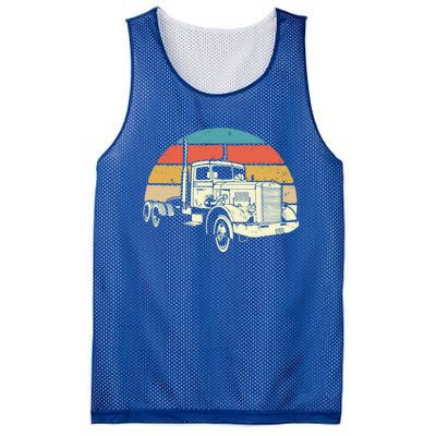 Retro Trucker Gift Big Rig Hauler Truck Driver Trucking Cool Gift Mesh Reversible Basketball Jersey Tank