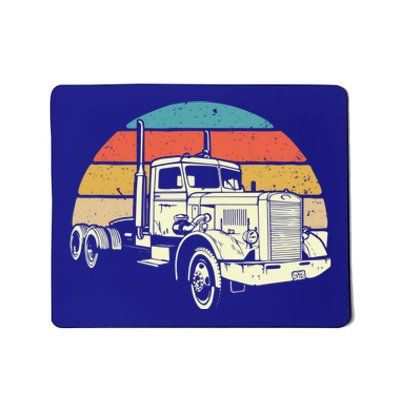 Retro Trucker Gift Big Rig Hauler Truck Driver Trucking Cool Gift Mousepad