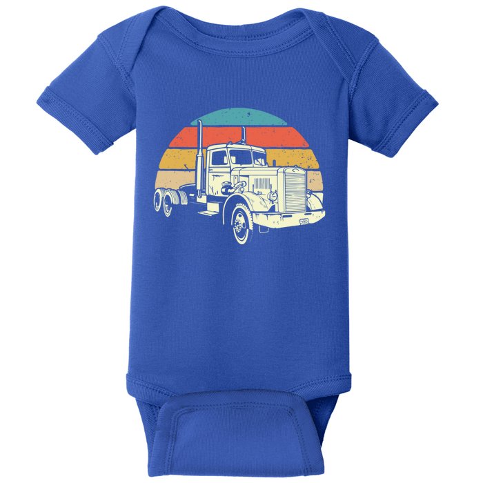 Retro Trucker Gift Big Rig Hauler Truck Driver Trucking Cool Gift Baby Bodysuit