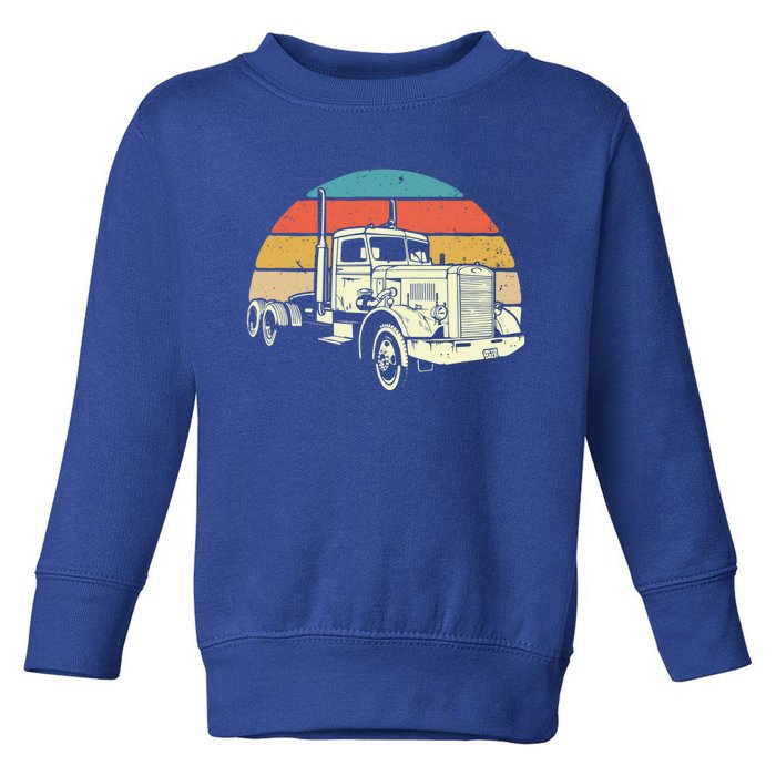 Retro Trucker Gift Big Rig Hauler Truck Driver Trucking Cool Gift Toddler Sweatshirt