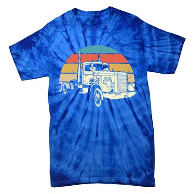 Retro Trucker Gift Big Rig Hauler Truck Driver Trucking Cool Gift Tie-Dye T-Shirt