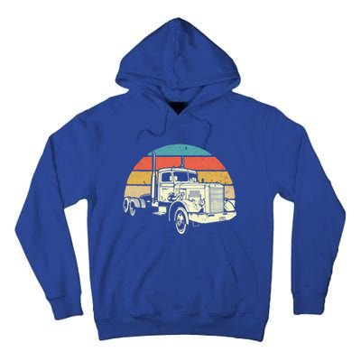 Retro Trucker Gift Big Rig Hauler Truck Driver Trucking Cool Gift Tall Hoodie