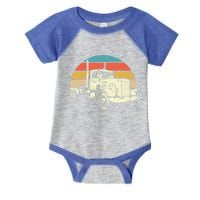 Retro Trucker Gift Big Rig Hauler Truck Driver Trucking Cool Gift Infant Baby Jersey Bodysuit