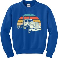 Retro Trucker Gift Big Rig Hauler Truck Driver Trucking Cool Gift Kids Sweatshirt