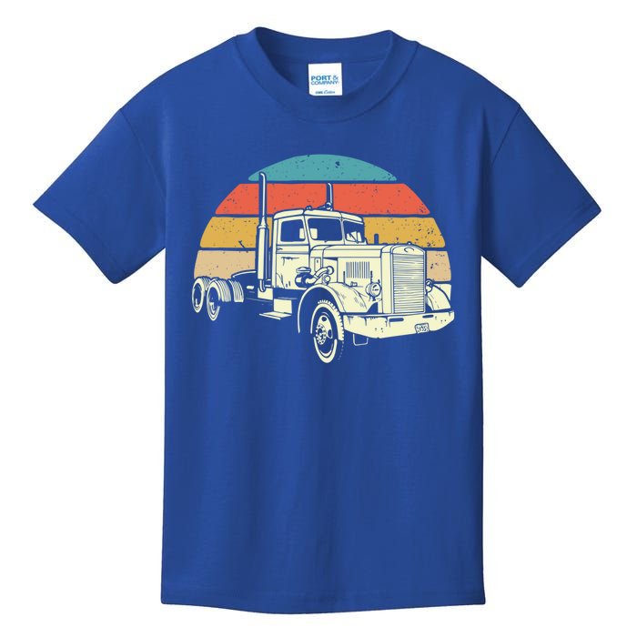 Retro Trucker Gift Big Rig Hauler Truck Driver Trucking Cool Gift Kids T-Shirt