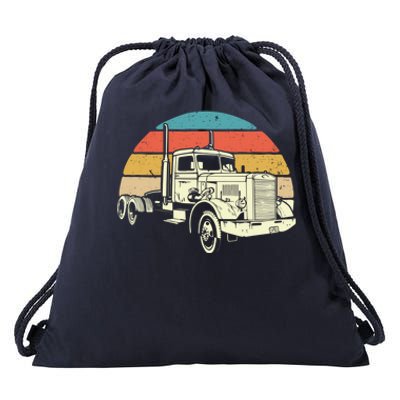 Retro Trucker Gift Big Rig Hauler Truck Driver Trucking Cool Gift Drawstring Bag