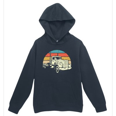 Retro Trucker Gift Big Rig Hauler Truck Driver Trucking Cool Gift Urban Pullover Hoodie