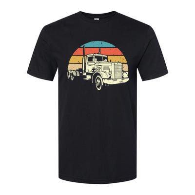 Retro Trucker Gift Big Rig Hauler Truck Driver Trucking Cool Gift Softstyle CVC T-Shirt