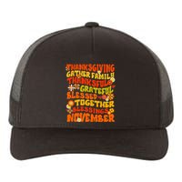 Retro Thankful Grateful Blessed Thanksgiving Fall Family Yupoong Adult 5-Panel Trucker Hat