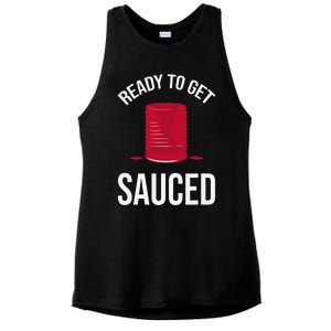 Ready to Get Sauced Funny Cranberry Sauce Thanksgiving Food Ladies PosiCharge Tri-Blend Wicking Tank