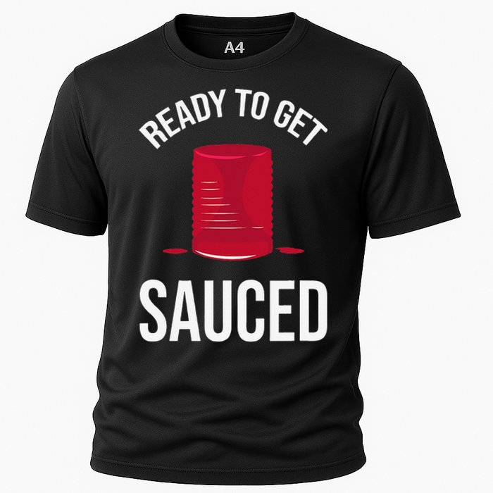 Ready to Get Sauced Funny Cranberry Sauce Thanksgiving Food Cooling Performance Crew T-Shirt