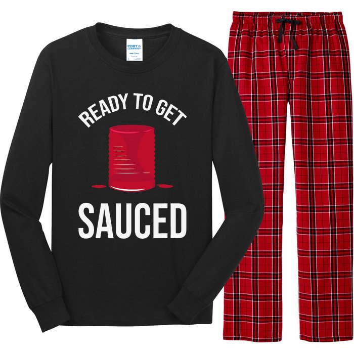 Ready to Get Sauced Funny Cranberry Sauce Thanksgiving Food Long Sleeve Pajama Set