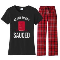 Ready to Get Sauced Funny Cranberry Sauce Thanksgiving Food Women's Flannel Pajama Set