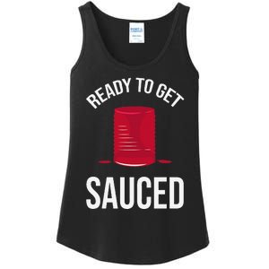 Ready to Get Sauced Funny Cranberry Sauce Thanksgiving Food Ladies Essential Tank