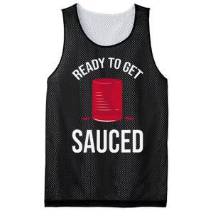 Ready to Get Sauced Funny Cranberry Sauce Thanksgiving Food Mesh Reversible Basketball Jersey Tank