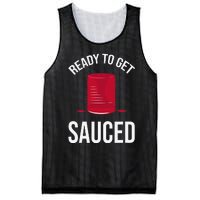 Ready to Get Sauced Funny Cranberry Sauce Thanksgiving Food Mesh Reversible Basketball Jersey Tank