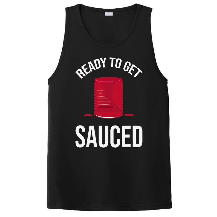 Ready to Get Sauced Funny Cranberry Sauce Thanksgiving Food PosiCharge Competitor Tank