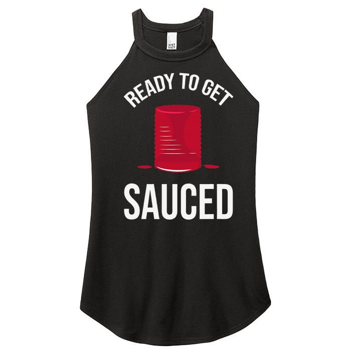 Ready to Get Sauced Funny Cranberry Sauce Thanksgiving Food Women's Perfect Tri Rocker Tank