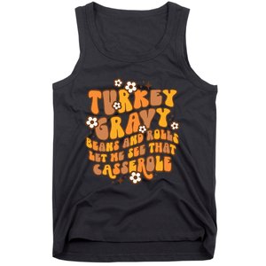 Retro Turkey Gravy Beans And Rolls Let Me See That Casserole Tank Top