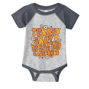 Retro Turkey Gravy Beans And Rolls Let Me See That Casserole Infant Baby Jersey Bodysuit