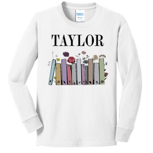 Retro Taylor Groovy 80S Personalized Girl Design Kids Long Sleeve Shirt