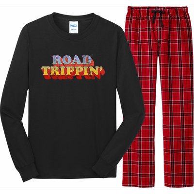 Road Trippin Great Gift Retro 70s Style Road Trip Gift Long Sleeve Pajama Set