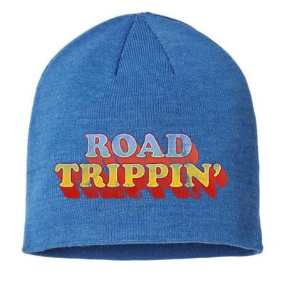 Road Trippin Great Gift Retro 70s Style Road Trip Gift Sustainable Beanie