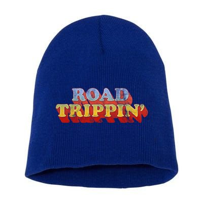 Road Trippin Great Gift Retro 70s Style Road Trip Gift Short Acrylic Beanie