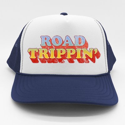 Road Trippin Great Gift Retro 70s Style Road Trip Gift Trucker Hat