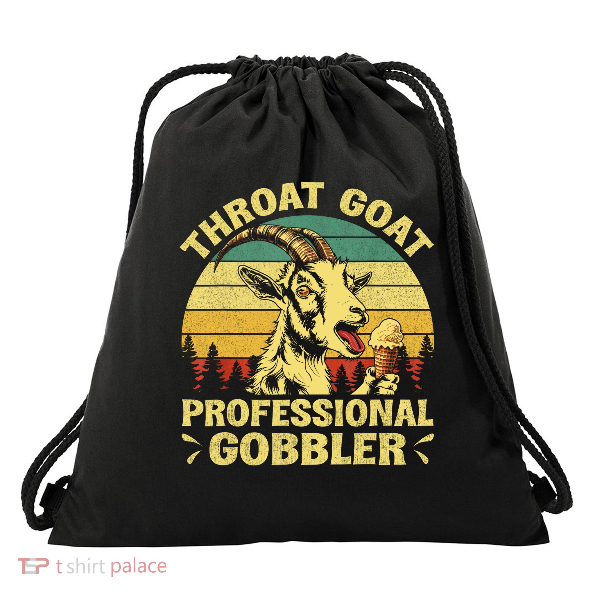 Retro Throat Goat Professional Gobbler Funny inappropriate  Drawstring Bag