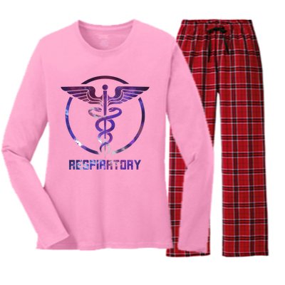 Respiratory Therapist Gift Respiratory Therapy Design Cool Gift Women's Long Sleeve Flannel Pajama Set 