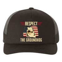 Respect The Groundhog Woodchuck Photo Groundhog Day Yupoong Adult 5-Panel Trucker Hat