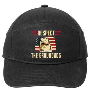 Respect The Groundhog Woodchuck Photo Groundhog Day 7-Panel Snapback Hat