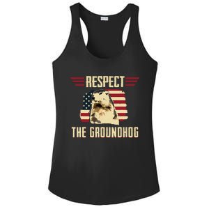 Respect The Groundhog Woodchuck Photo Groundhog Day Ladies PosiCharge Competitor Racerback Tank