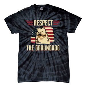 Respect The Groundhog Woodchuck Photo Groundhog Day Tie-Dye T-Shirt