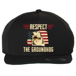 Respect The Groundhog Woodchuck Photo Groundhog Day Wool Snapback Cap