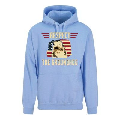 Respect The Groundhog Woodchuck Photo Groundhog Day Unisex Surf Hoodie