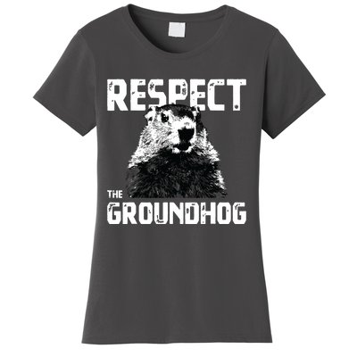 Respect The Groundhog Funny Woodchuck Women's T-Shirt