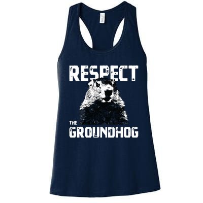 Respect The Groundhog Funny Woodchuck Women's Racerback Tank