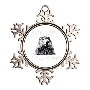 Respect The Groundhog Funny Woodchuck Metallic Star Ornament