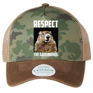 Respect The Groundhog Woodchuck Photo Groundhog Day Legacy Tie Dye Trucker Hat