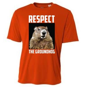 Respect The Groundhog Woodchuck Photo Groundhog Day Cooling Performance Crew T-Shirt