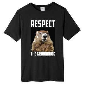 Respect The Groundhog Woodchuck Photo Groundhog Day Tall Fusion ChromaSoft Performance T-Shirt