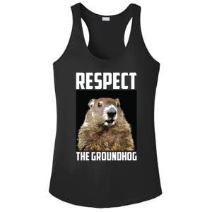 Respect The Groundhog Woodchuck Photo Groundhog Day Ladies PosiCharge Competitor Racerback Tank