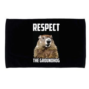 Respect The Groundhog Woodchuck Photo Groundhog Day Microfiber Hand Towel